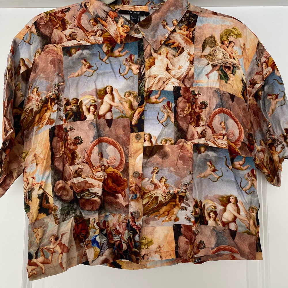 Forever 21 Renaissance print button-down.
